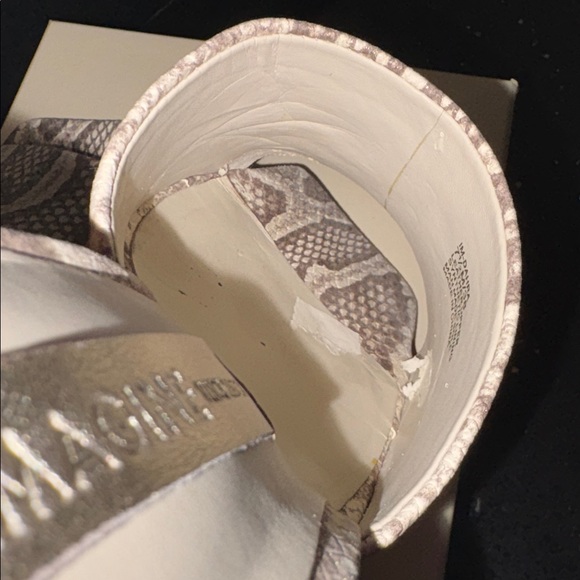 *Vince Camuto IM-DAHRA ROCCIA White Gold DOMINO Snake Print Open Toe Wedges - Picture 15 of 16